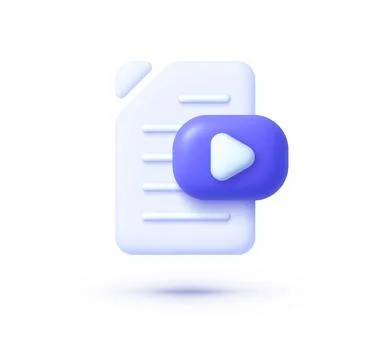 Play file 3d. Data technology. Information technology. Design element. Vector Stock Illustration