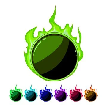 Play fire game button cartoon vector graphic Stockillustratie