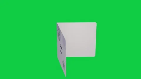 On play folded greeting card opening and tilting to 90° revealing interior on 動画素材 339724688