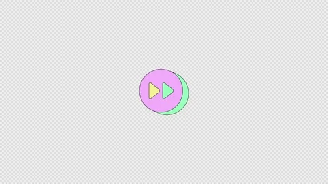 Play forward button neubrutalism UI element animation Stock Footage 336186735
