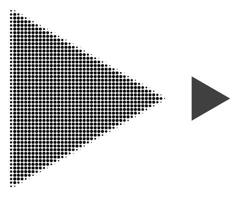 Play Function Halftone Dot Icon 스톡 일러스트
