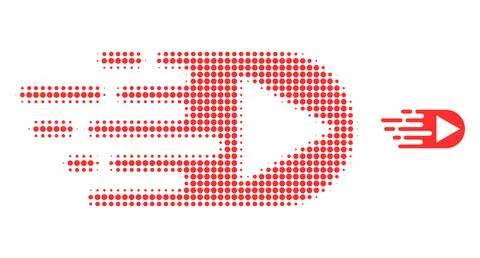 Play Function Halftone Dotted Icon 스톡 일러스트