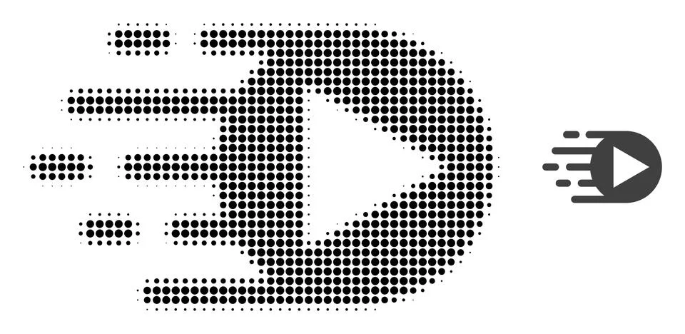 Play Function Halftone Dotted Icon 스톡 일러스트