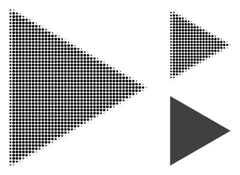 Play Function Halftone Dotted Icon 스톡 일러스트