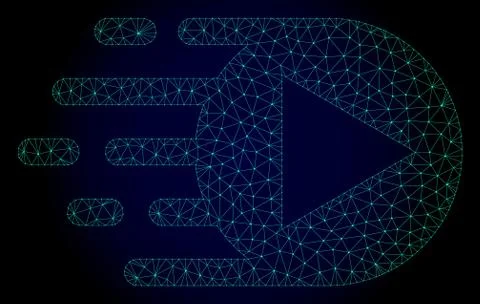 Play Function Polygonal Frame Vector Mesh with Fast Motion Effect Illustrazione stock