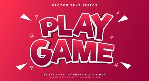 Play Game 3D Editable Text effect Stock Illustration
