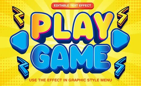 Play Game 3d text style effect theme 스톡 일러스트