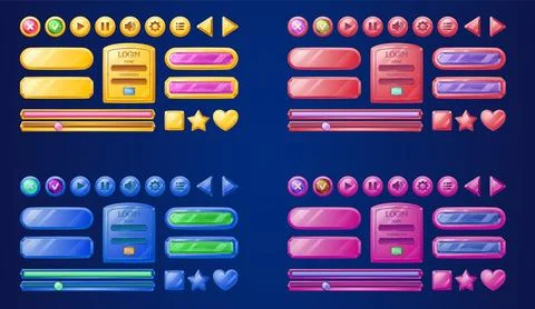Play game interface button ui icon vector design Stock Illustration