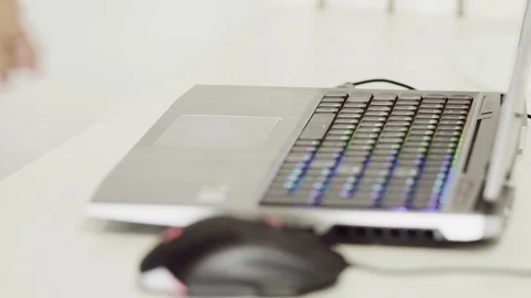 Play game on laptop Stock Footage 92628618