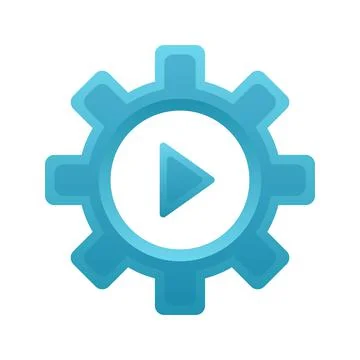 Play gear logo element design template icon Stock Illustration