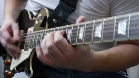 Play On Gibson Les Paul Stock Footage 64274829