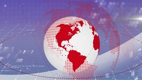 On play globe rotating, halftone shifting, overlay orbiting, code scrolling, Stock Footage 329575514
