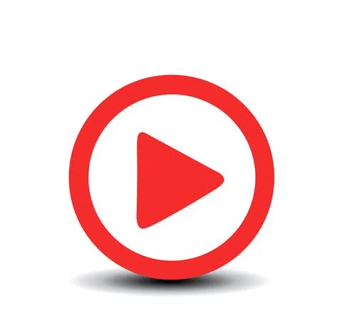 Play glossy button on white Illustrazione stock