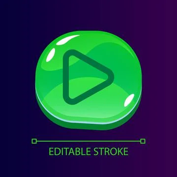 Play glossy ui button with linear icon Stock-Illustration