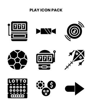Play Glyph Bundle Icons Pack Stock-Illustration