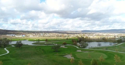 Play golf cloudy day Stock Footage 85396724