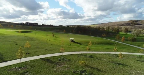 Play golf cloudy day Stock Footage 85396838