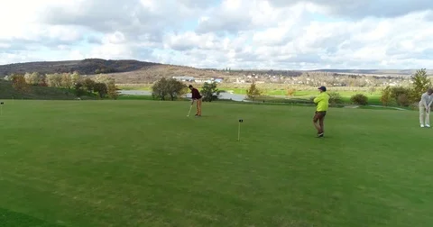 Play golf cloudy day Stock Footage 85396897