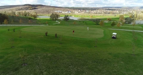 Play golf cloudy day Stock Footage 85396930