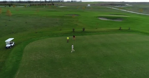 Play golf cloudy day Stock Footage 85396955