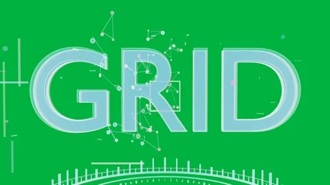 On play GRID scaling and centering on transparent canvas, dots linking, HUD Stock Footage 335780776