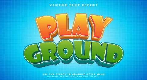 Play Ground Comic Style 3d editable text effect Illustrazione stock