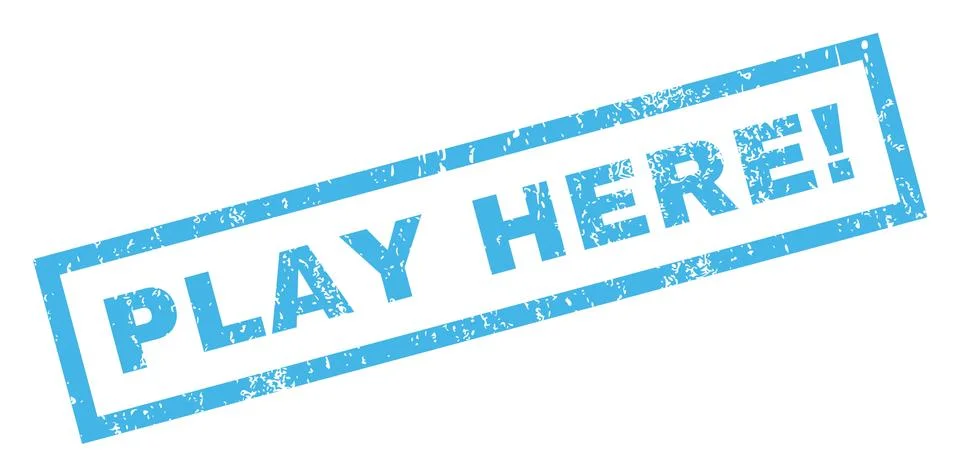 Play Here! Rubber Stamp 스톡 일러스트
