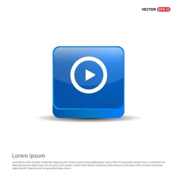 Play Icon - 3d Blue Button 스톡 일러스트