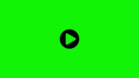 Play icon animation on a green screen background Stock Footage 310121534