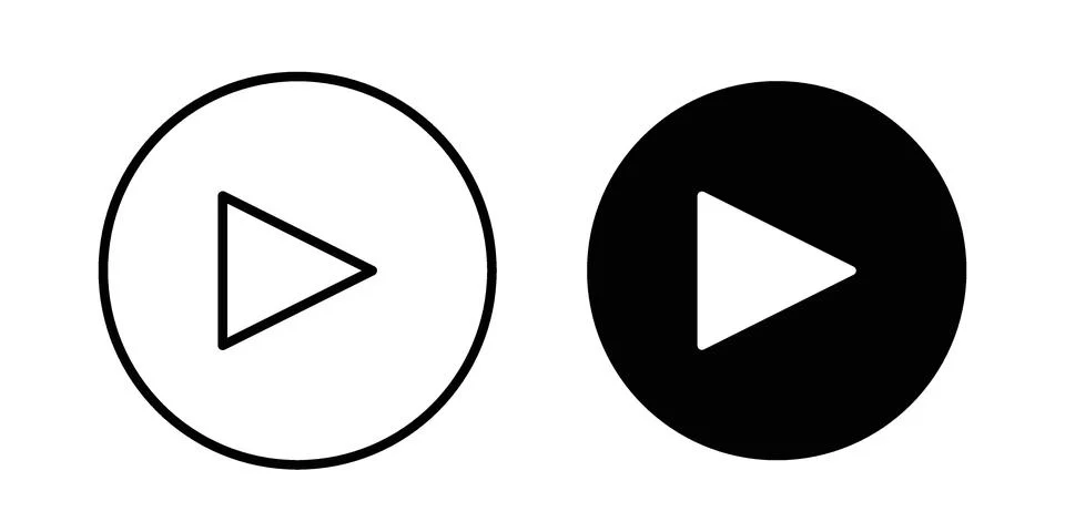 Play icon black vector isolated on white Stock Illustration