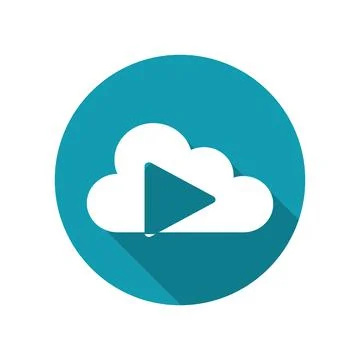 Play icon on cloud. isolated on white background. vector 스톡 일러스트
