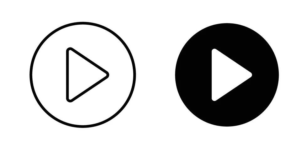 Play icon for design projects and web UI Stock Illustration