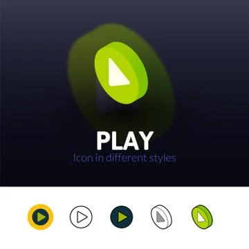 Play icon in different style Illustrazione stock