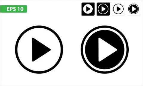 Play icon flat design negative and positive in EPS10 Stock Illustration