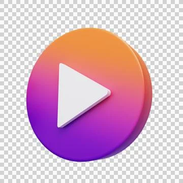 Play Icon for Graphic Design Projects. 3d render. Stock Illustration