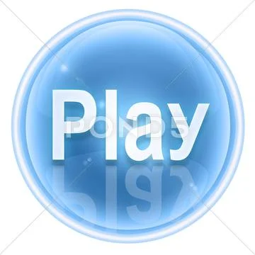 Play icon ice, isolated on white background Stock Illustration