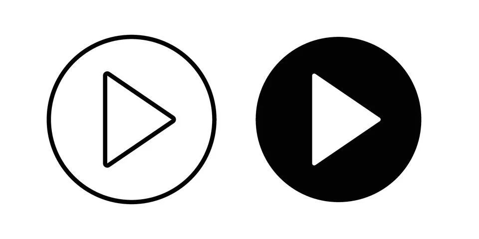 Play icon Illustration set. Vector Eps10 for apps Stock Illustration