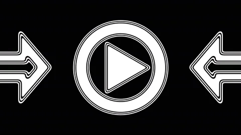 The play icon. Looping footage has 4K resolution. Illustration. Stock Footage 106106953