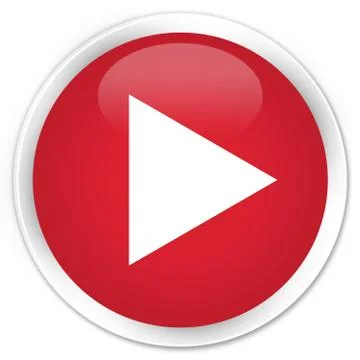 Play icon premium red round button Stock Illustration