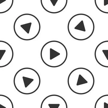 Play icon seamless pattern on white background. Flat design. Vector Illustration Stock Illustration