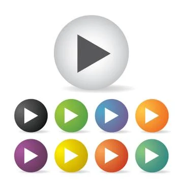 Play icon set Stock Illustration
