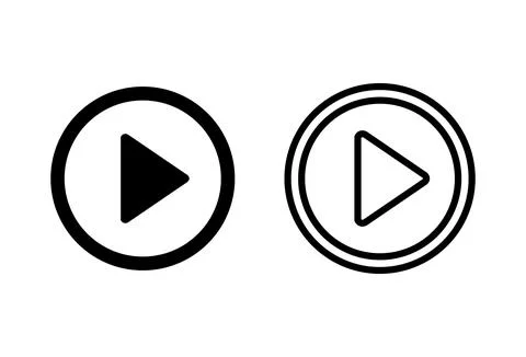 Play Icon set. Play button vector icon Stock Illustration