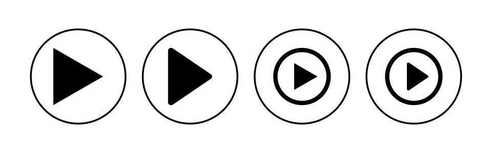 Play Icon set. Play button vector icon Stock Illustration