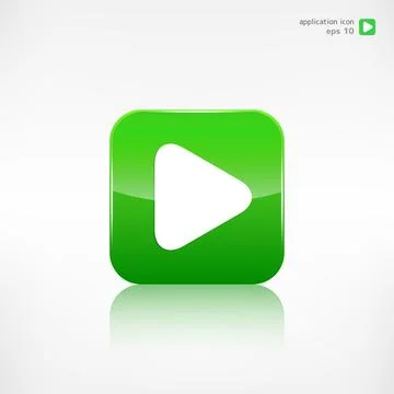 Play icon. Start symbol application button. Stock Illustration