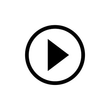 Play icon ui simple style flat illustration Stock Illustration