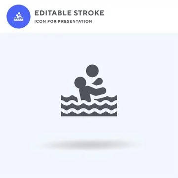 Play icon vector, filled flat sign, solid pictogram isolated on white, logo Stock Illustration