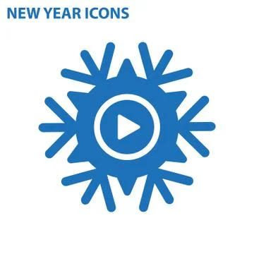 Play Icon Vector flat design style Stock Illustration