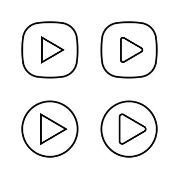 Play icon vector. Play button sign and symbol Illustrazione stock