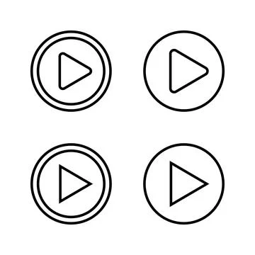 Play icon vector. Play button sign and symbol Illustrazione stock