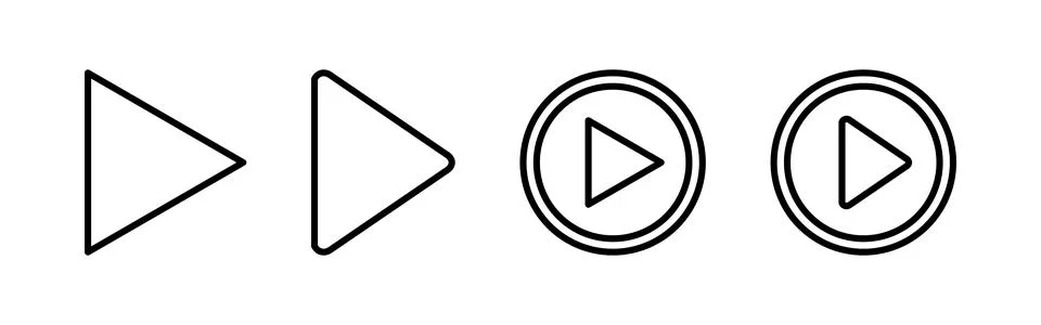 Play Icon vector. Play button vector icon Stock Illustration